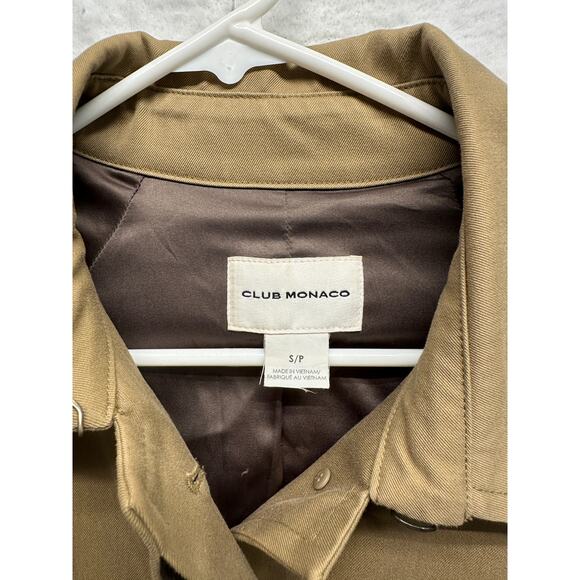 Club Monaco Trench Coat Women 00700945 Tan Brown Cuffs Small Lagenlook Small - Picture 3 of 10